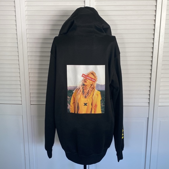 Billie Eilish Black Hoodie Pullover Jacket Juniors Size XL LIKE NEW - Picture 6 of 16